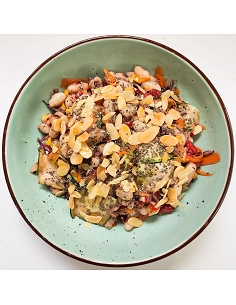Ensalada de judias con lombarda y vinagreta de miso