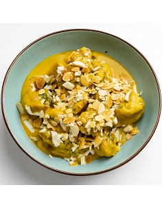 Pollo de corral en pepitoria