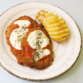 Milanesa napolitana con patata asada 2
