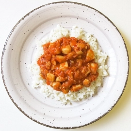 Pica pica de sepia con arroz
