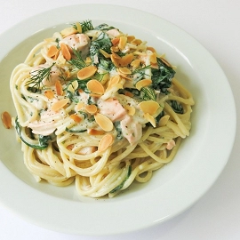 Espaguetis con salmón y espinacas 2
